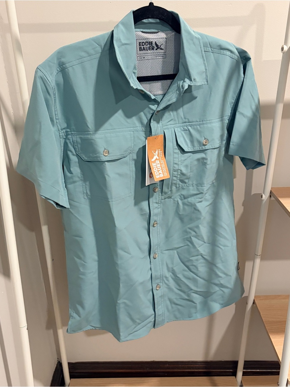 Eddie Bauer Men’s Short-Sleeve Button-Down Shirt - Aqua